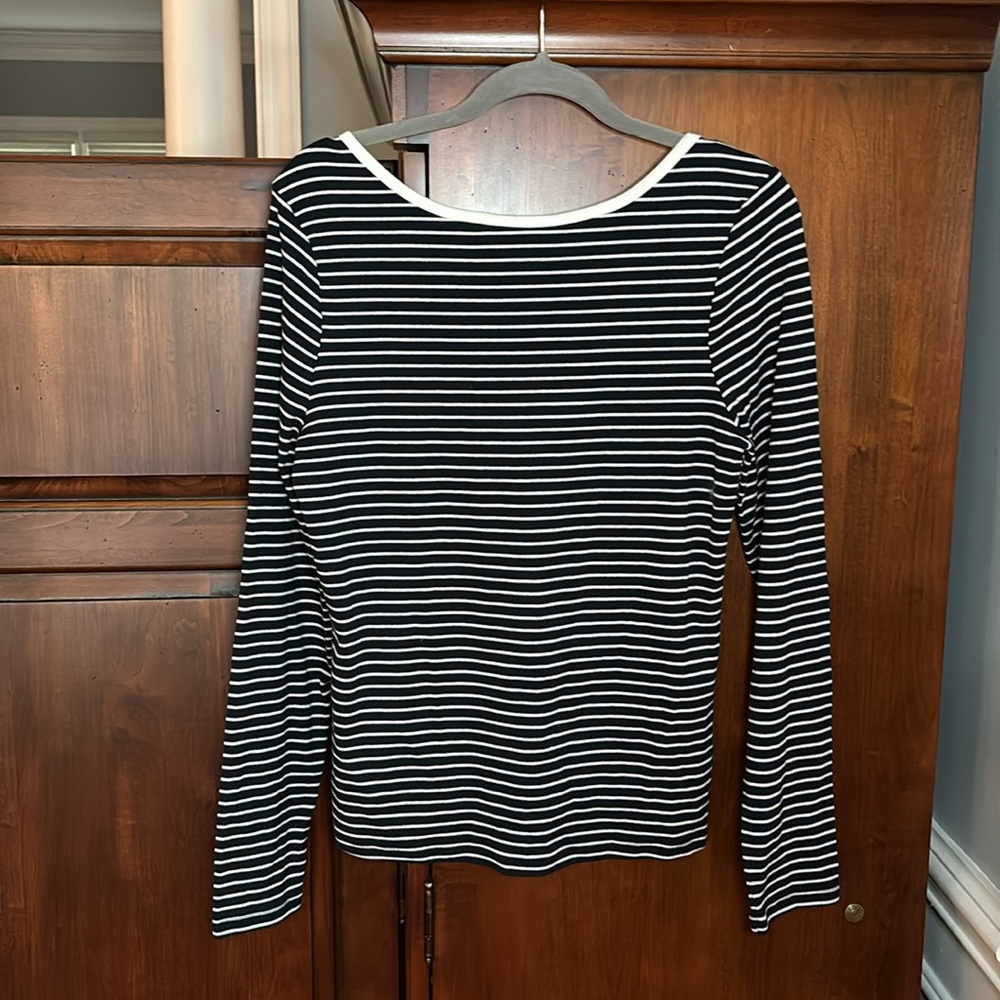 NWT Universal Thread Scoop Neck Striped Long Sleeve Top
